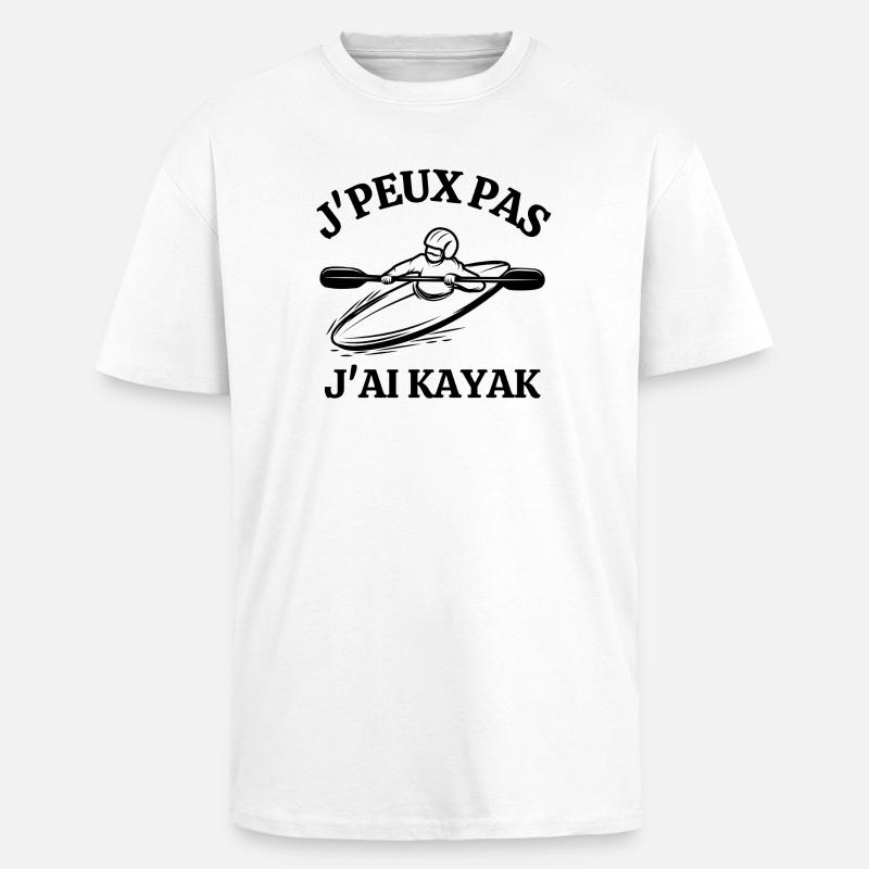 kayak, canoë kayak, rafting, paddle - T-shirt unisexe oversize épais - blanc