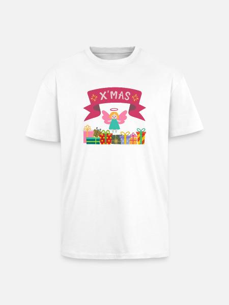 XMAS Engel mit Geschenken - Oversized Heavyweight Unisex T-Shirt - Weiß
