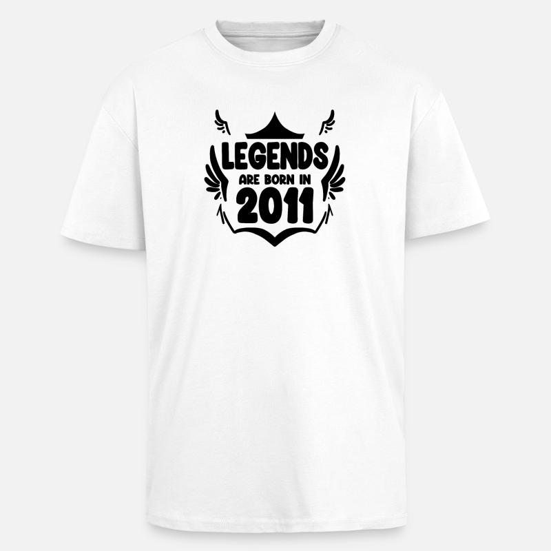 2011 - Né en 2011 - T-shirt unisexe oversize épais - blanc