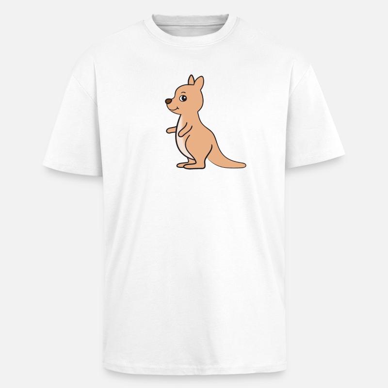 Känguru - Oversized Heavyweight Unisex T-Shirt - Weiß