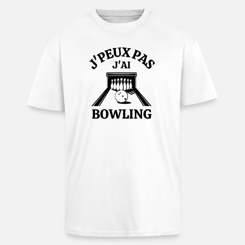 bowling, strike, fan de bowling - T-shirt unisexe oversize épais - blanc