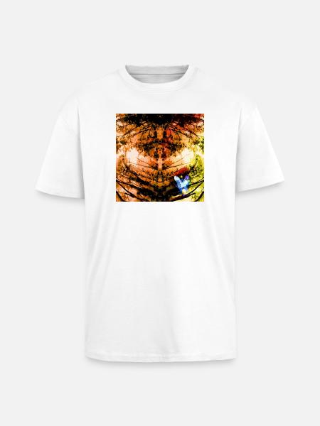 Autumn Tree Radial - Unisex Oversized Heavyweight T-shirt - white