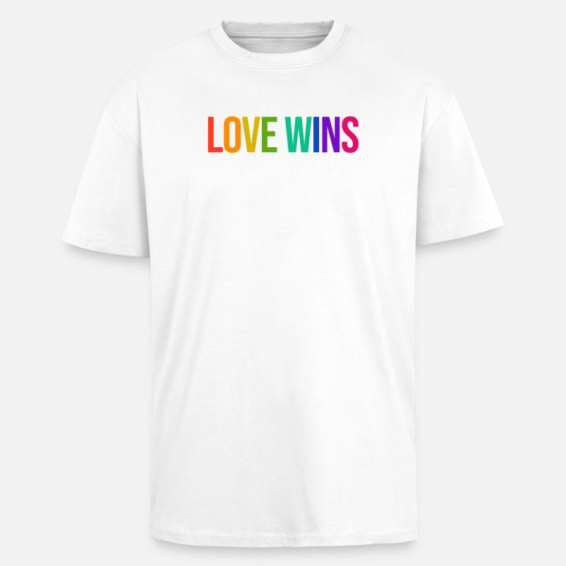 Rainbow Lgbt Equality Statement Pride - Unisex Oversized Heavyweight T-shirt - white