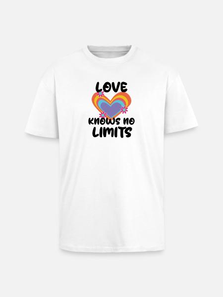 Heart Relationship Love Lgbt Bisexual Statement - Unisex Oversized Heavyweight T-shirt - white
