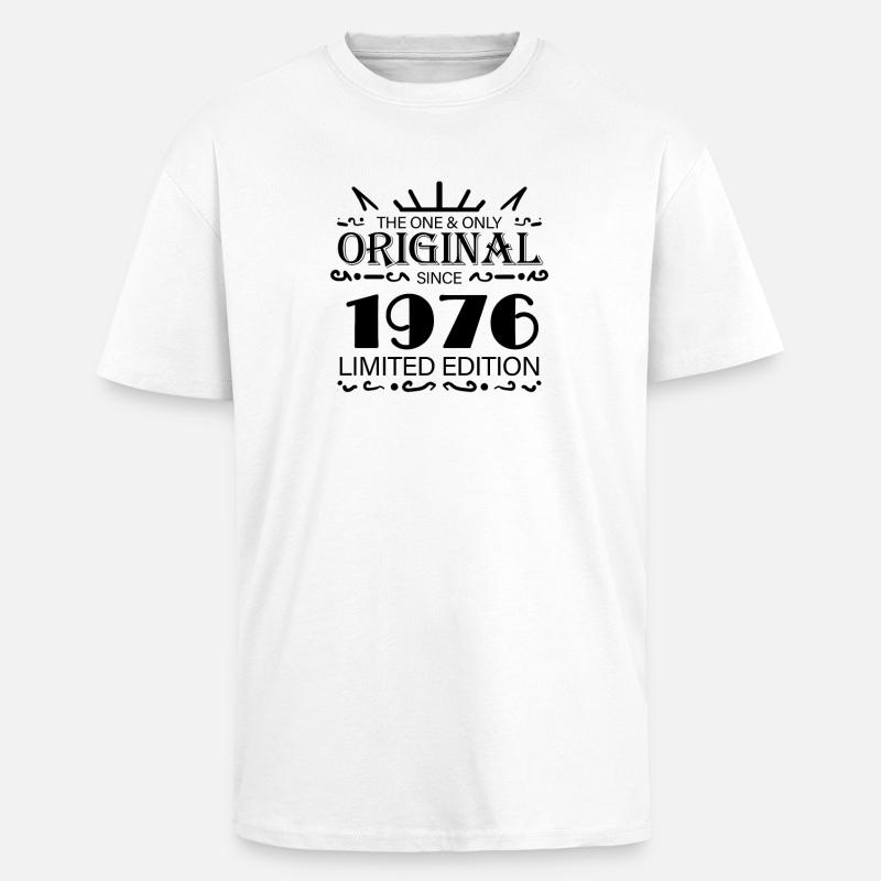 Born 1976 - Unisex Oversized Heavyweight T-shirt - white