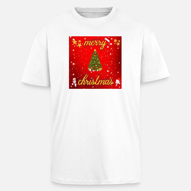 Joyeux Noël version 2 - T-shirt unisexe oversize épais - blanc