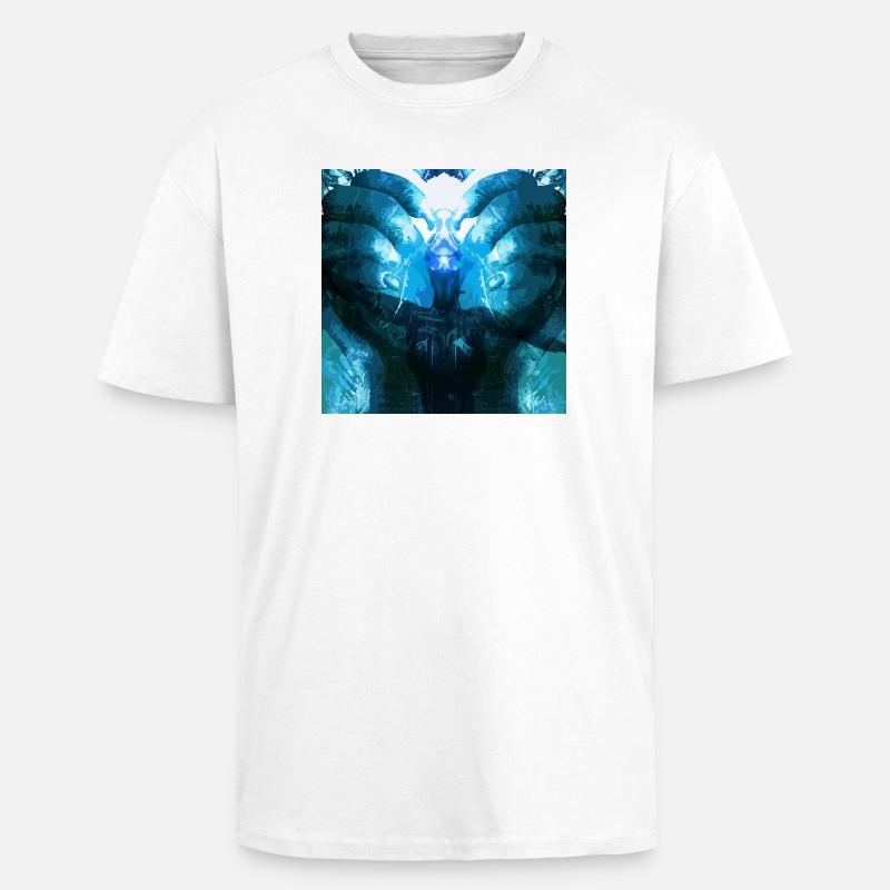 Reflective Deep Blue Creature - Unisex Oversized Heavyweight T-shirt - white