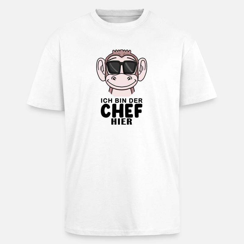 Cool Affe Chef - Oversized Heavyweight Unisex T-Shirt - Weiß