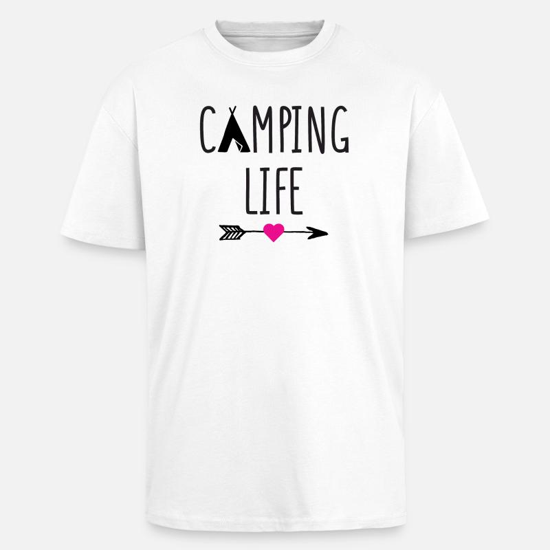 Campingleben - Oversized Heavyweight Unisex T-Shirt - Weiß