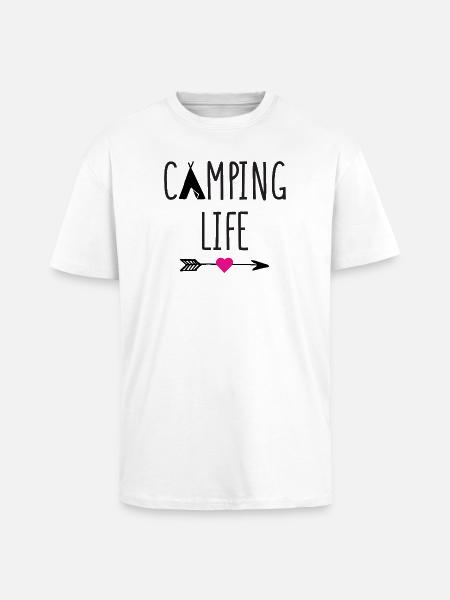 Camping Life - Unisex Oversized Heavyweight T-shirt - white