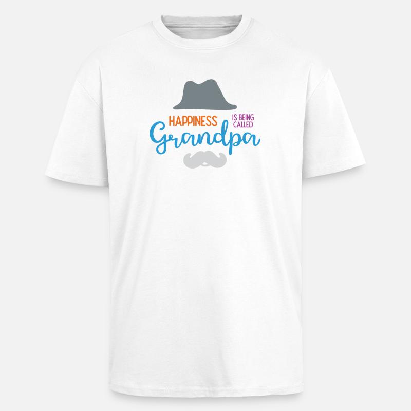 Happines wird Opa genannt - Oversized Heavyweight Unisex T-Shirt - Weiß