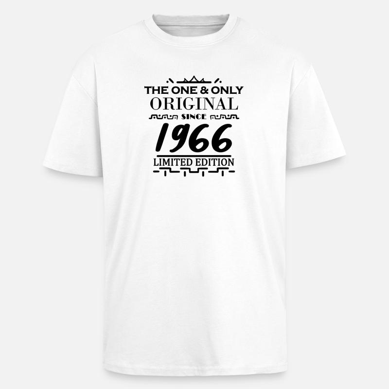 1966 - Année 1966 - Année 1966 - T-shirt unisexe oversize épais - blanc