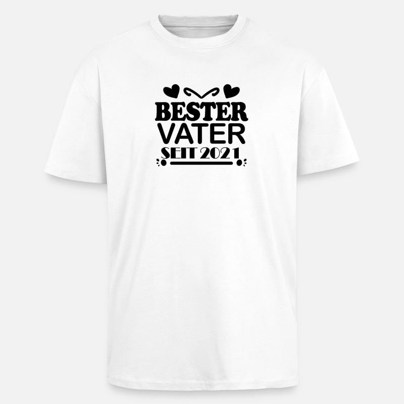 Bester Vater seit 2021 - Oversized Heavyweight Unisex T-Shirt - Weiß