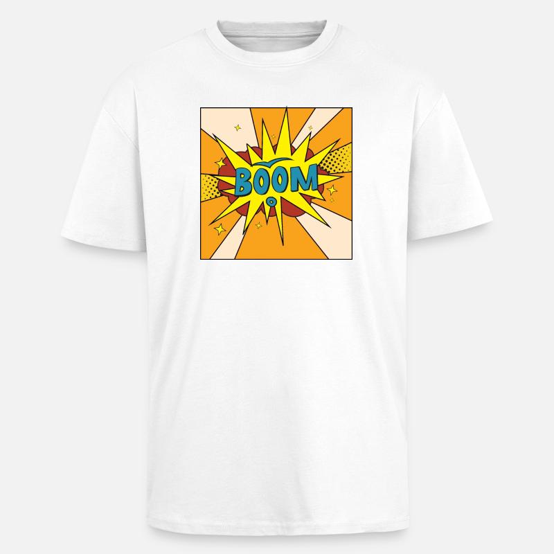 Boom Comic Explosion Stil - Oversized Heavyweight Unisex T-Shirt - Weiß