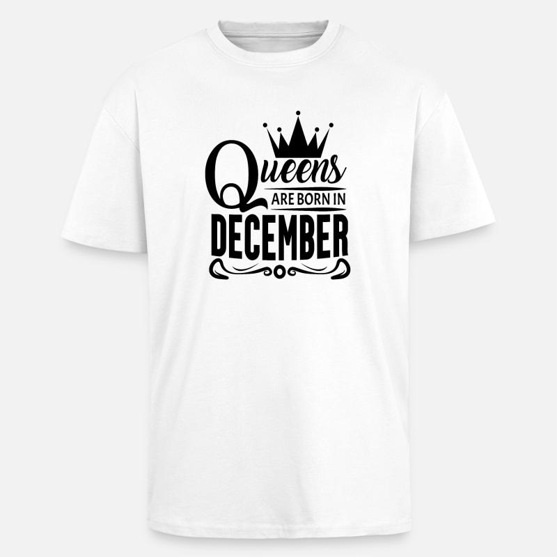 Mois de naissance Décembre - T-shirt unisexe oversize épais - blanc