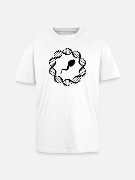 DNA-Strang im Kreis mit Spermien - Oversized Heavyweight Unisex T-Shirt - Weiß