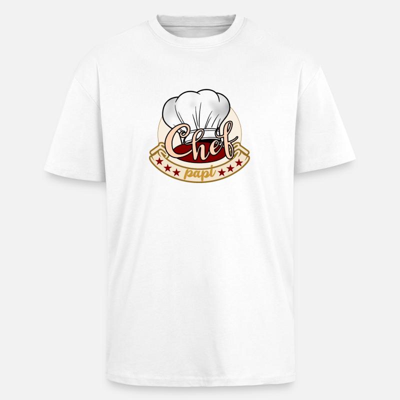 Chef cuisinier papi - T-shirt unisexe oversize épais - blanc