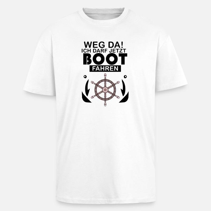 Bootsführerschein Motorboot Geschenk - Oversized Heavyweight Unisex T-Shirt - Weiß