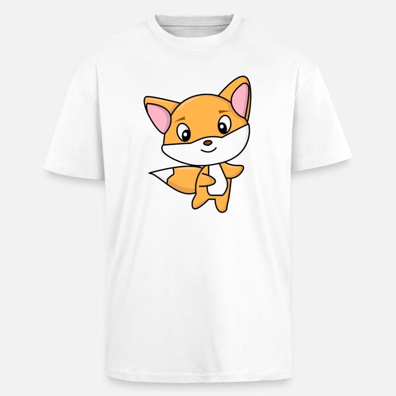 Fuchs - Oversized Heavyweight Unisex T-Shirt - Weiß