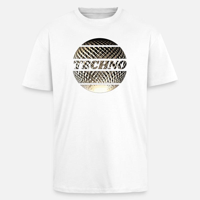 Boule techno disco or - T-shirt unisexe oversize épais - blanc
