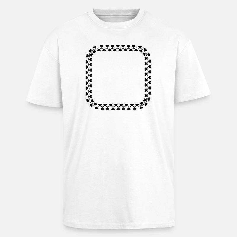 Logo du cœur de cadre - T-shirt unisexe oversize épais - blanc