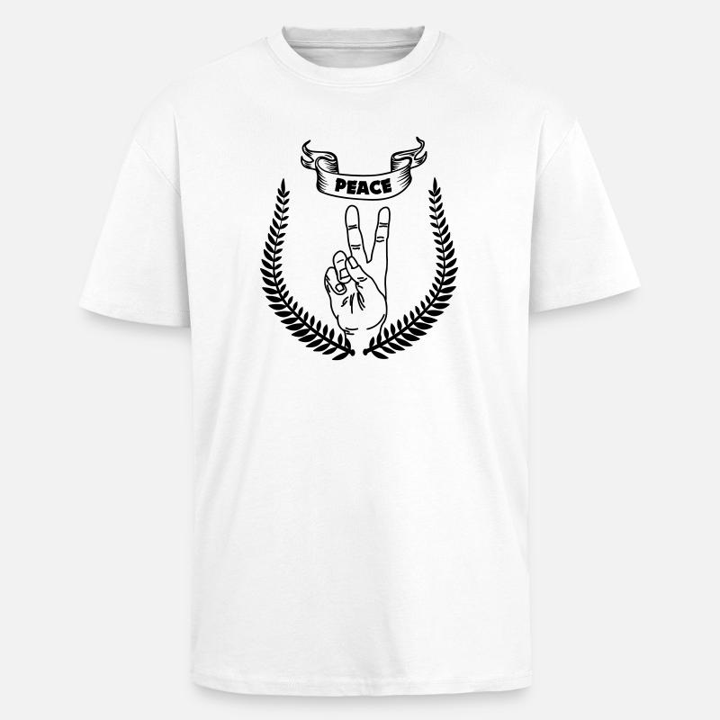 Handgeste Frieden FRIEDEN 2 - Oversized Heavyweight Unisex T-Shirt - Weiß