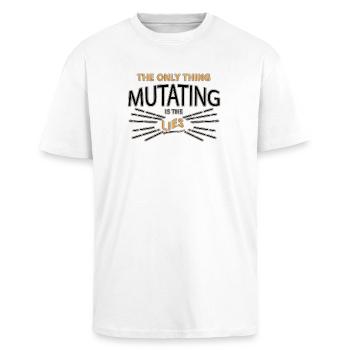 Spruch - Oversized Heavyweight Unisex T-Shirt - Weiß - Vorne - Alina (178cm) & Michal (187cm)