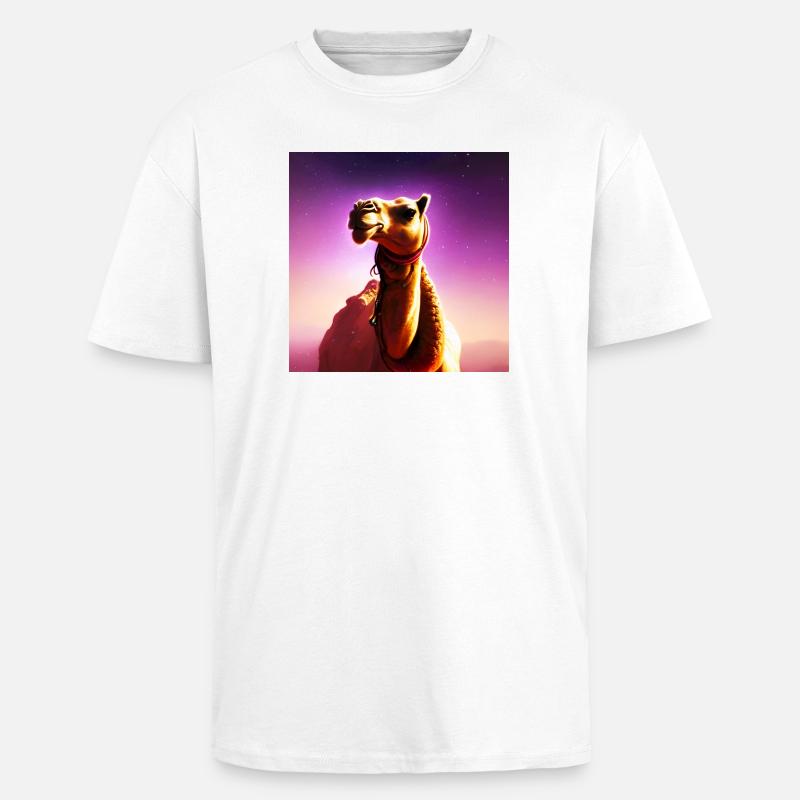 Dromedary Camel - Galaxy Space - T-shirt unisexe oversize épais - blanc