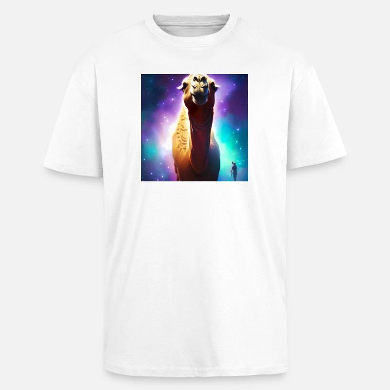 Dromedary Camel - Galaxy Space - T-shirt unisexe oversize épais - blanc