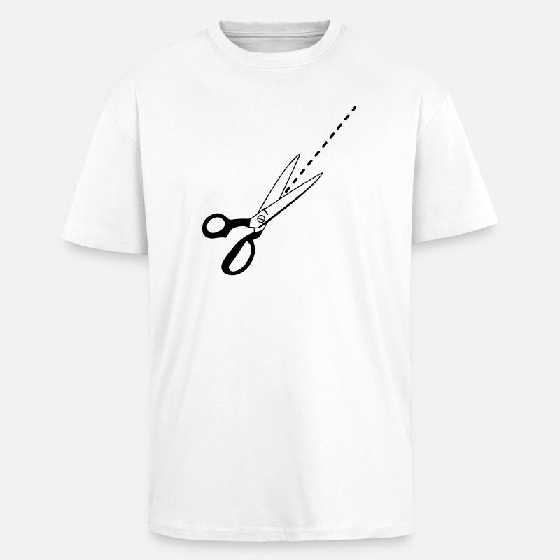 Pattern cutting logo tailor - Unisex Oversized Heavyweight T-shirt - white