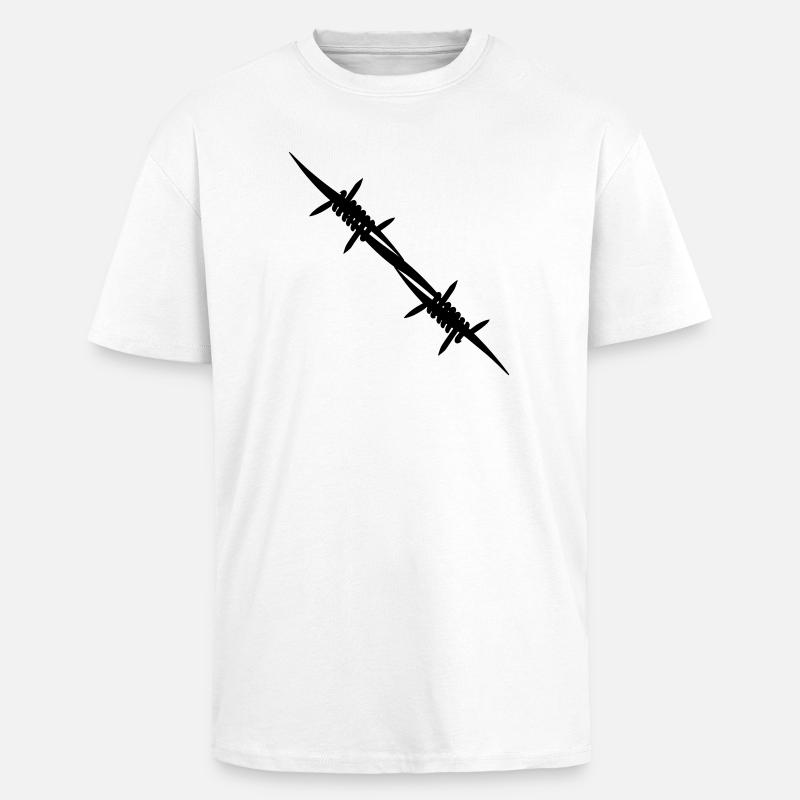 Barbed wire coupling piece - Unisex Oversized Heavyweight T-shirt - white