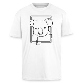 Koala in Geometric Shape - Line Art Design - Unisex Oversized Heavyweight T-shirt - white - Front - Alina (178cm) & Michal (187cm)