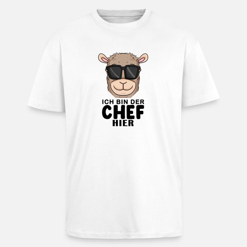 Cool Lama Chef Spruch - Oversized Heavyweight Unisex T-Shirt - Weiß