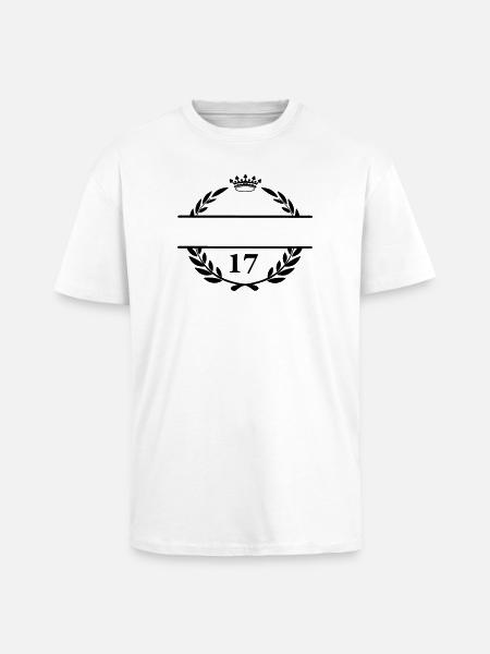 Lauwerkrans name banner with number 17 - Unisex Oversized Heavyweight T-shirt - white