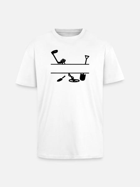 Metal detector logo - Unisex Oversized Heavyweight T-shirt - white