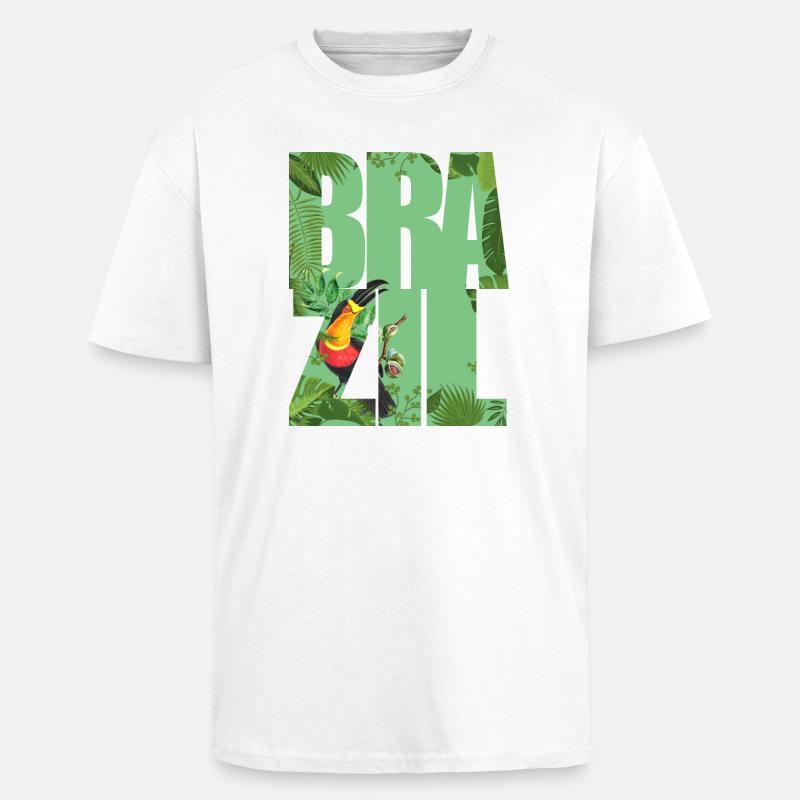 Brésil - T-shirt unisexe oversize épais - blanc