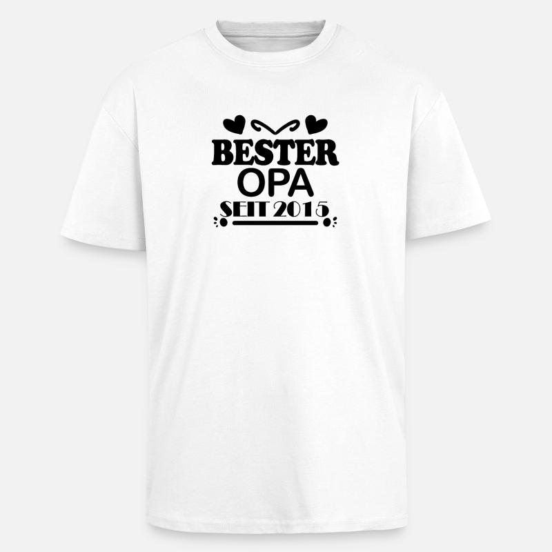 Bester Opa seit 2015 - Oversized Heavyweight Unisex T-Shirt - Weiß