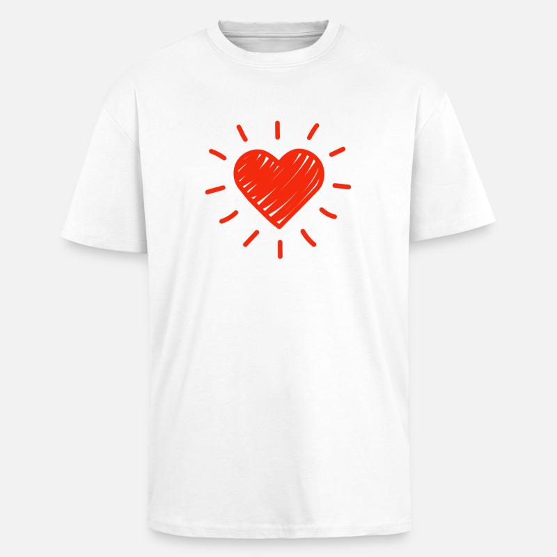 Saint-Valentin, Saint-Valentin, Saint-Valentin - T-shirt unisexe oversize épais - blanc