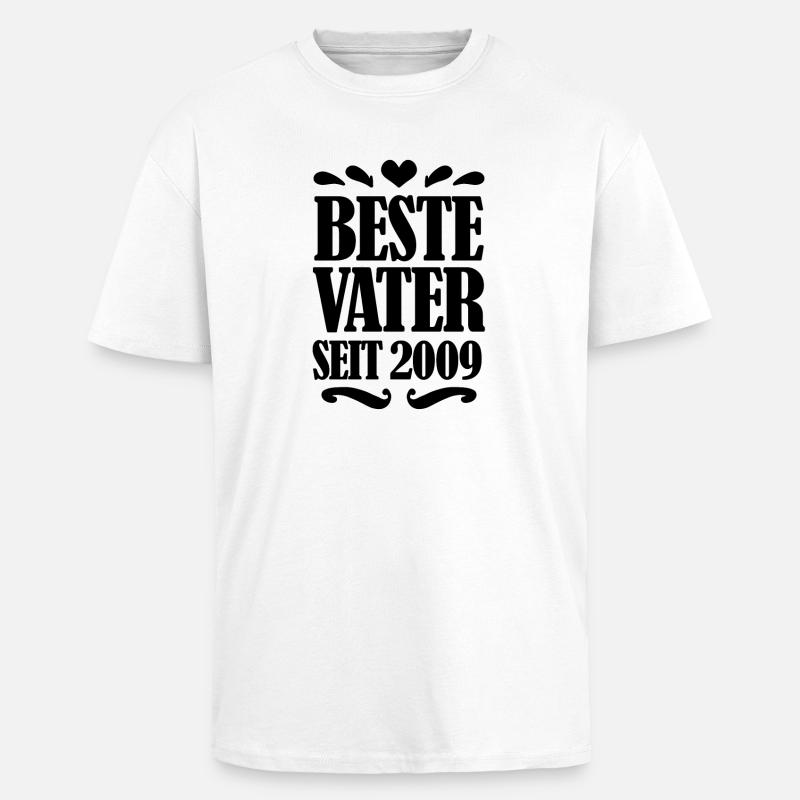 Bester Vater seit 2009 - Oversized Heavyweight Unisex T-Shirt - Weiß