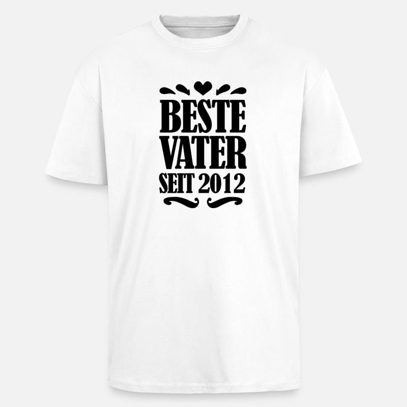 Bester Vater seit 2012 - Oversized Heavyweight Unisex T-Shirt - Weiß