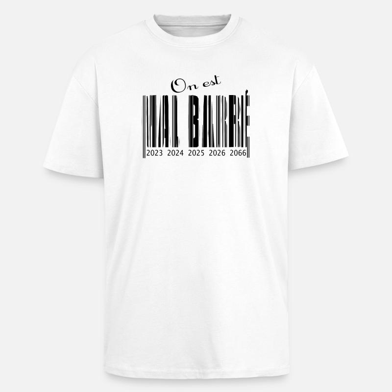 mal barré code barre - T-shirt unisexe oversize épais - blanc