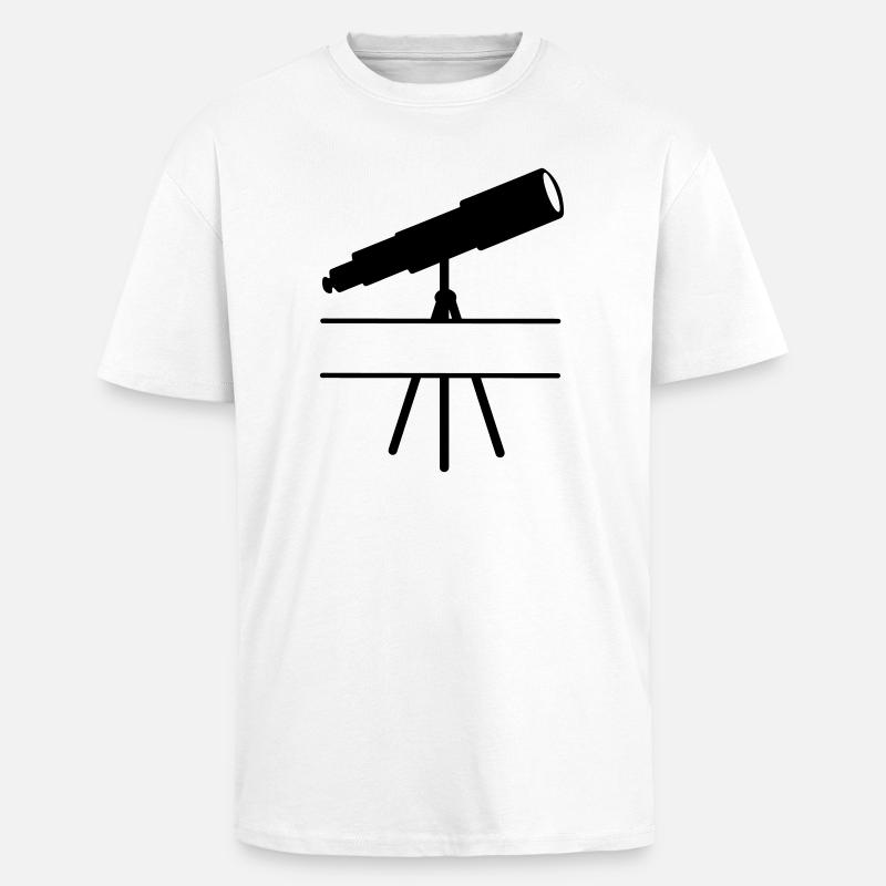 Teleskop-Schattenbild mit Leerzeichen oder Balken - Oversized Heavyweight Unisex T-Shirt - Weiß