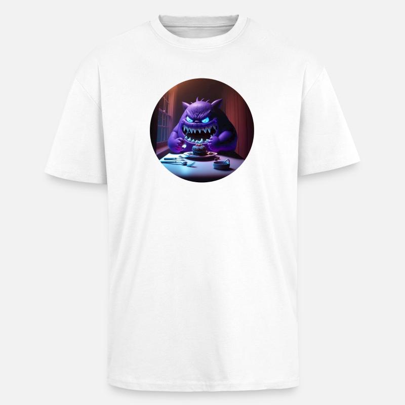 Süsses Monster Comic - Oversized Heavyweight Unisex T-Shirt - Weiß