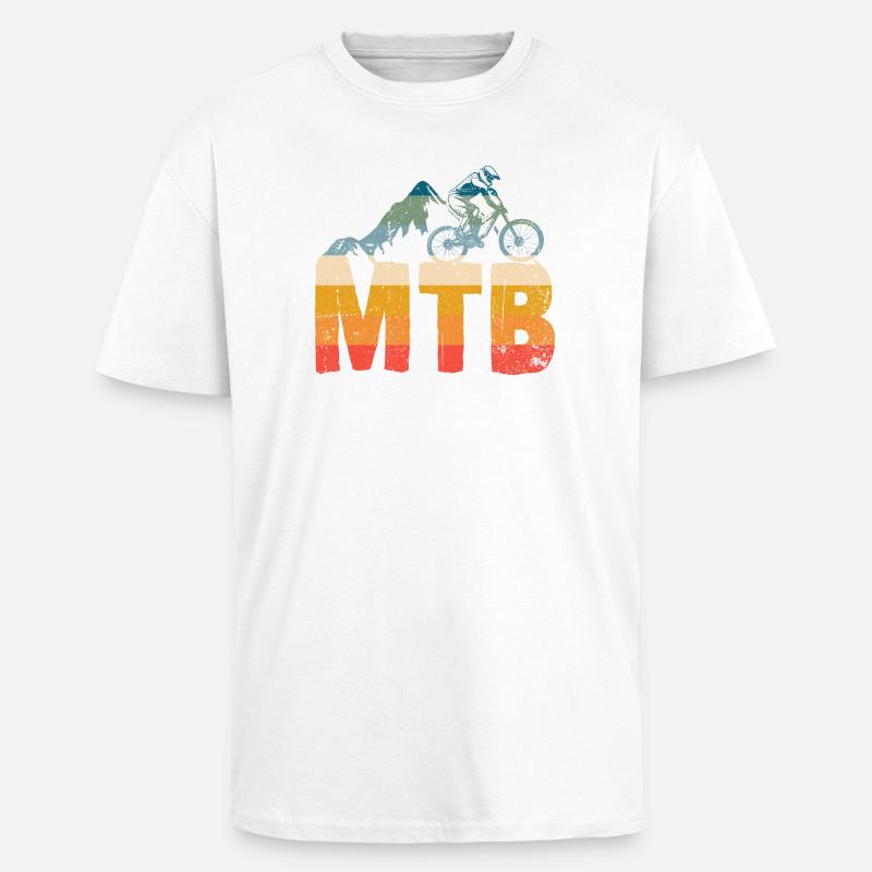 MTB Summit Gradient Fahrer - Oversized Heavyweight Unisex T-Shirt - Weiß