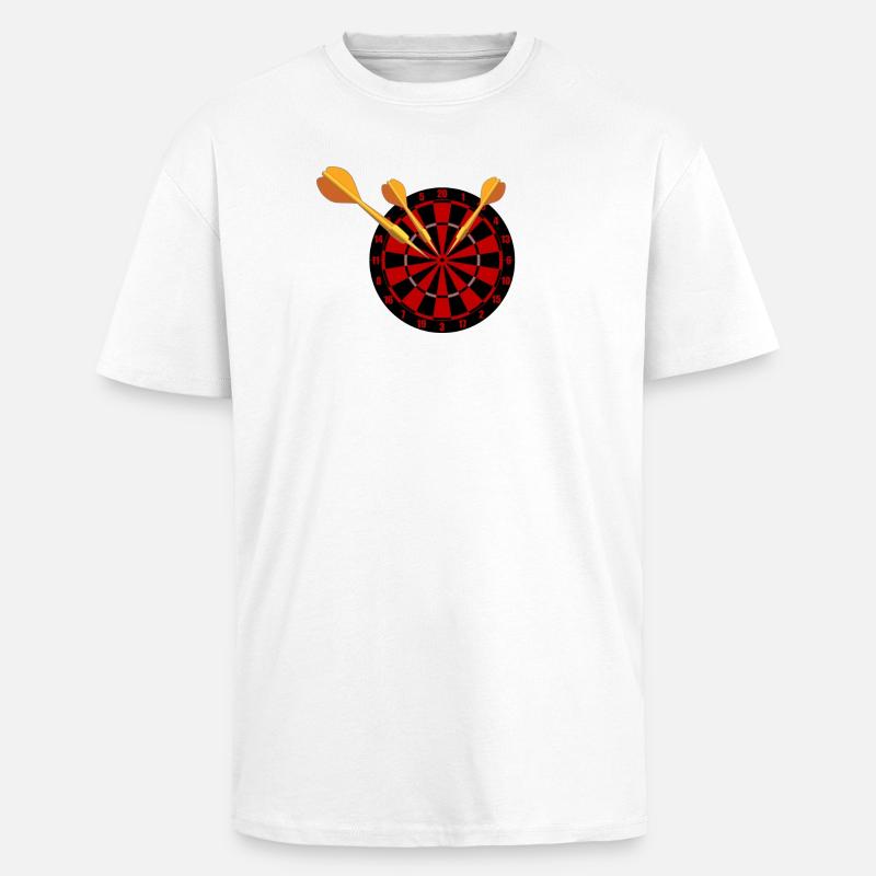 Fléchettes Flèches et jeu de fléchettes - T-shirt unisexe oversize épais - blanc