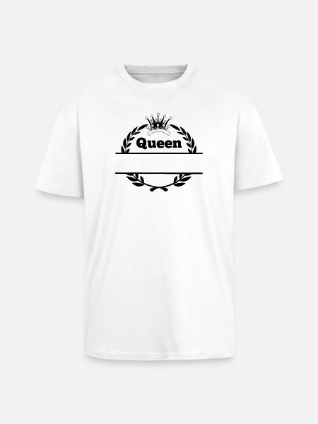 Queen in laurel wreath and crown - Unisex Oversized Heavyweight T-shirt - white