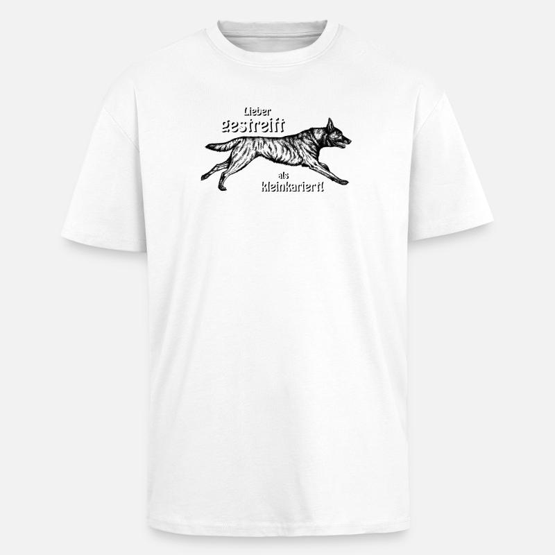 Lieber gestreift als kleinkariert - 2 - Oversized Heavyweight Unisex T-Shirt - Weiß