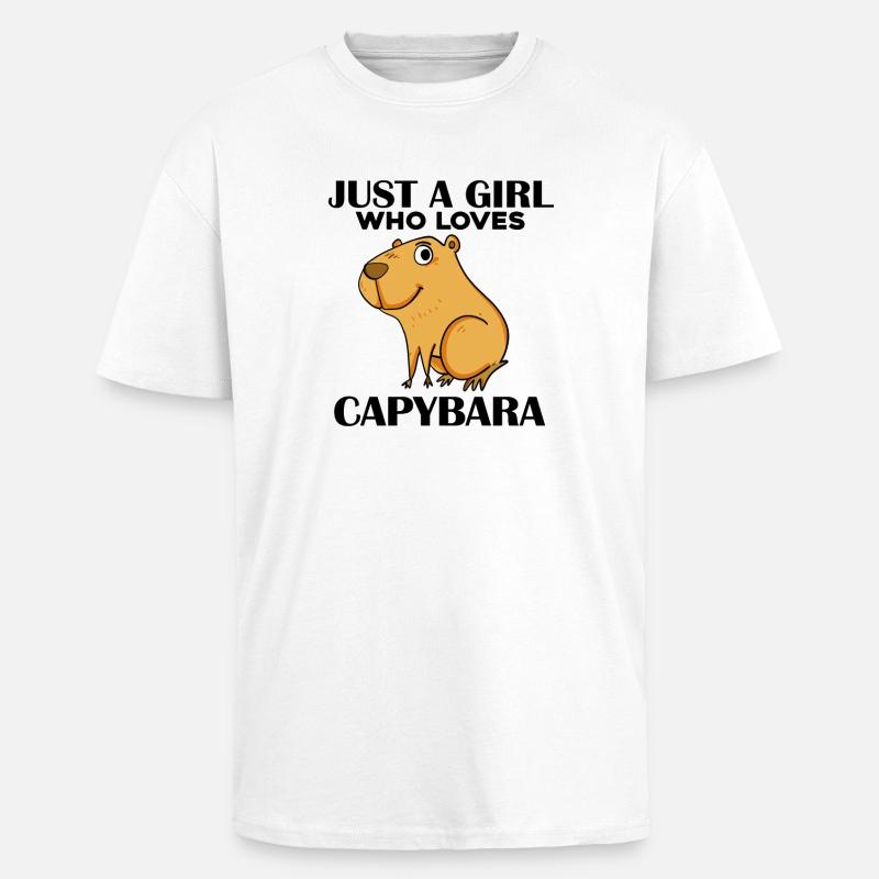 Capybara Mädchen Spruch - Oversized Heavyweight Unisex T-Shirt - Weiß