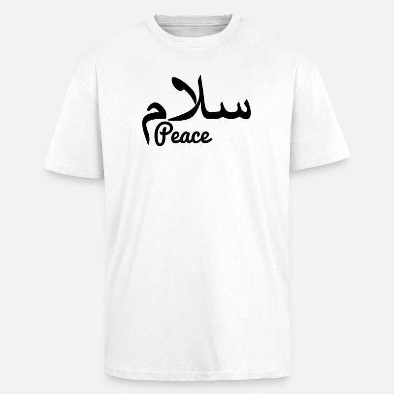 Arabischer Friedenstext Frieden - Oversized Heavyweight Unisex T-Shirt - Weiß