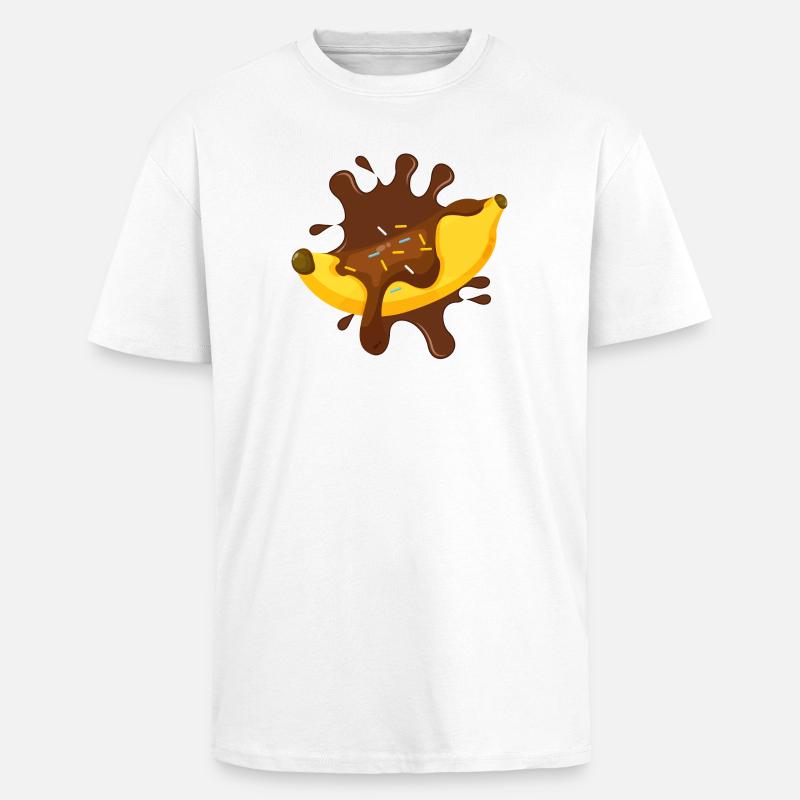 Schokolade, Schokoladenfächer, Bananensplit - Oversized Heavyweight Unisex T-Shirt - Weiß